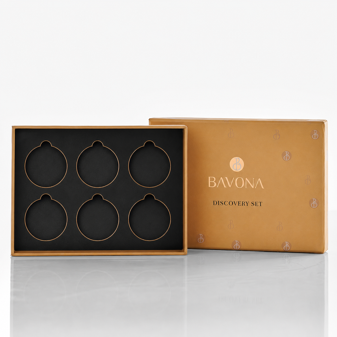 Bavona Build Your Own Discovery Set — kraft keepsake box with six 5g perfume butter slots