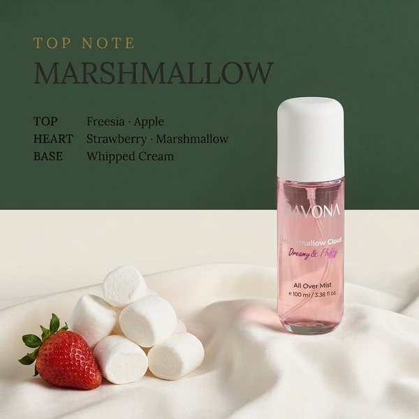Bavona Marshmallow Cloud mist — Marshmallow signature note
