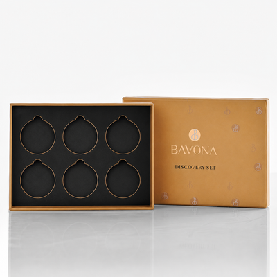 Bavona Build Your Own Discovery Set — kraft keepsake box with six 5g perfume butter slots