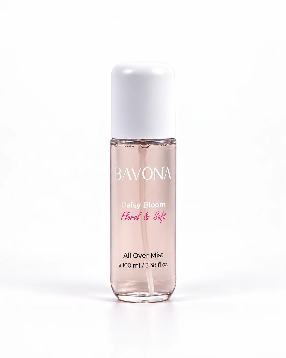 Bavona Daisy Bloom hair & body mist, 100 ml clear bottle on a white background