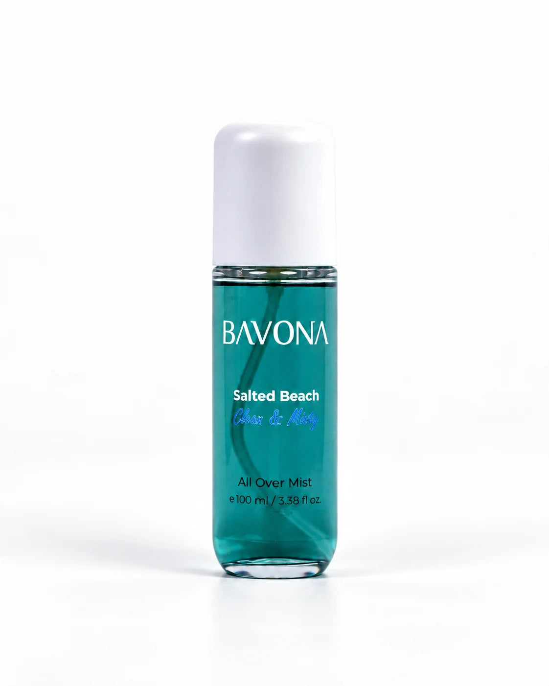 Bavona Salted Beach hair & body mist, 100 ml clear bottle on a white background