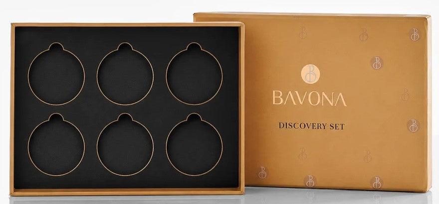 Empty Bavona discovery set box with six slots to fill