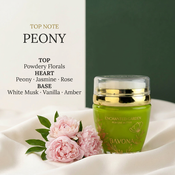 Bavona Enchanted Garden perfume butter — Peony signature note