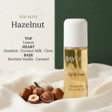 Bavona Vanilla Haze shimmer mist — Hazelnut signature note