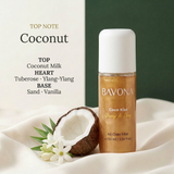 Bavona Coco Kiss shimmer mist — Coconut signature note