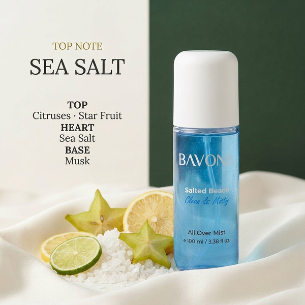 Bavona Salted Beach shimmer mist — Sea Salt signature note