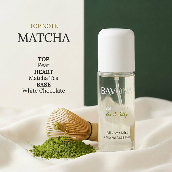 Bavona Soft Matcha mist — Matcha signature note